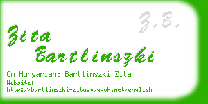 zita bartlinszki business card